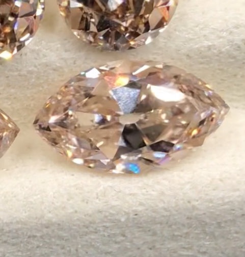 Custom Order Deposit - 3ct Old Mine Marquise Cut Lab Champagne Diamond Ring