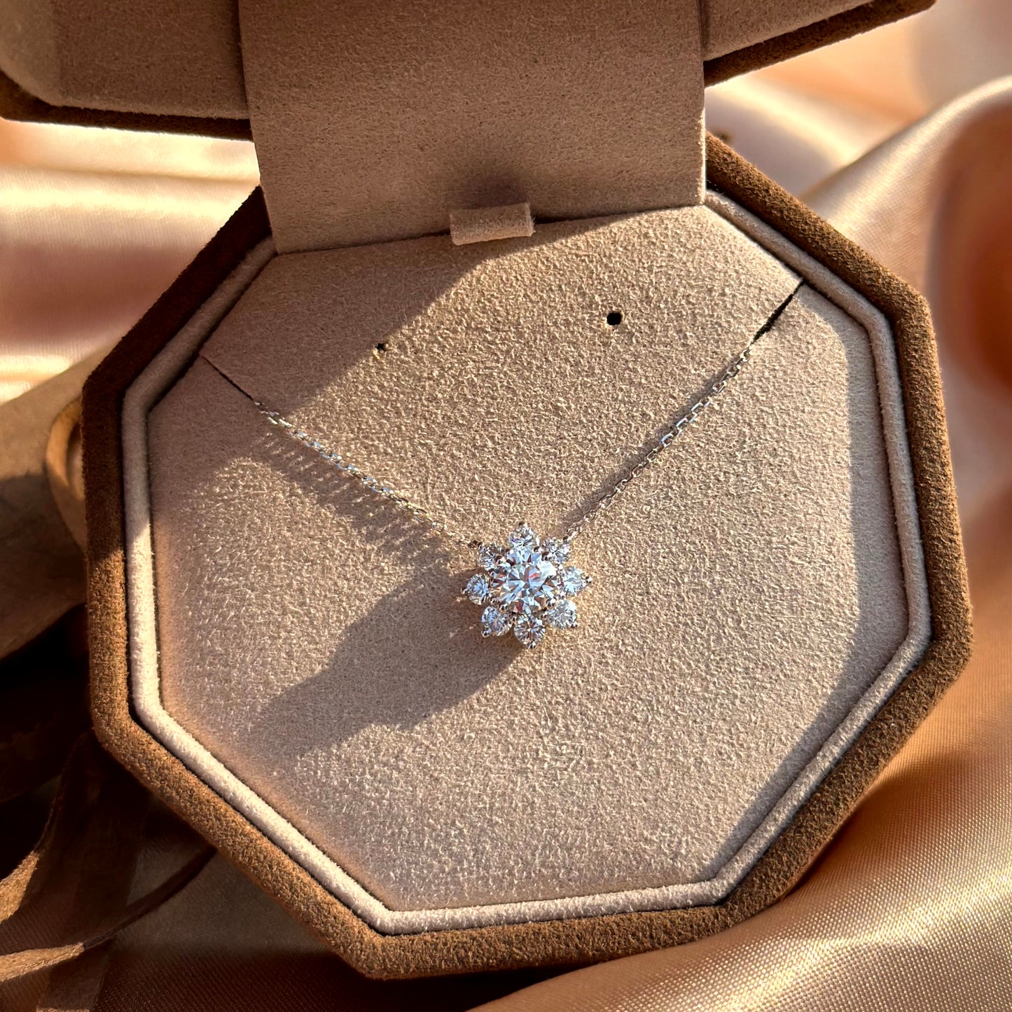 Radiant Snowflake Diamond Necklace