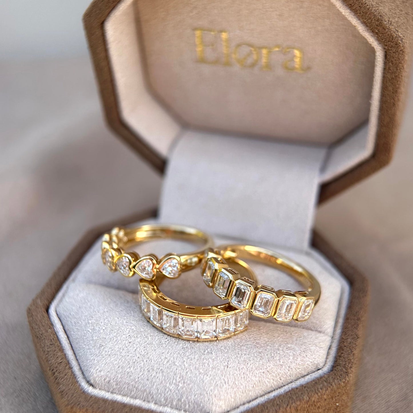 Elloit-Emerald Cut Diamond Eternity Band