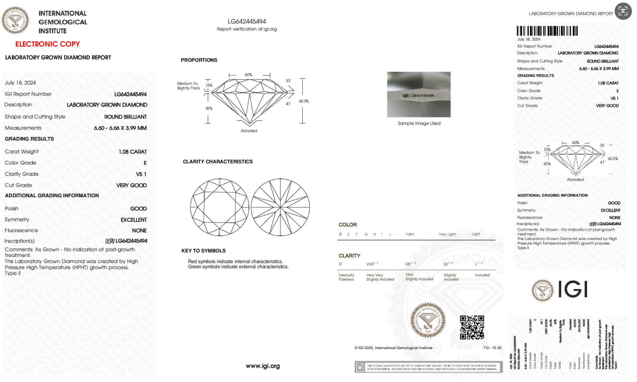 Layla-1.08ct Round Cut Lab Grown Diamond Ring