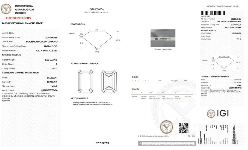 Jude-2,08 ct Smaragdgeschliffener Labor-Diamantring