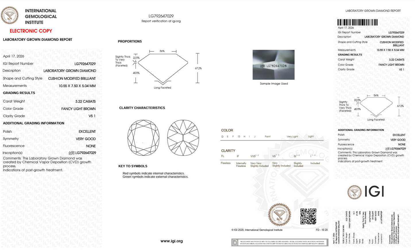 Eddy-Champagne Old Mine Cushion Lab Grown Diamond Ring