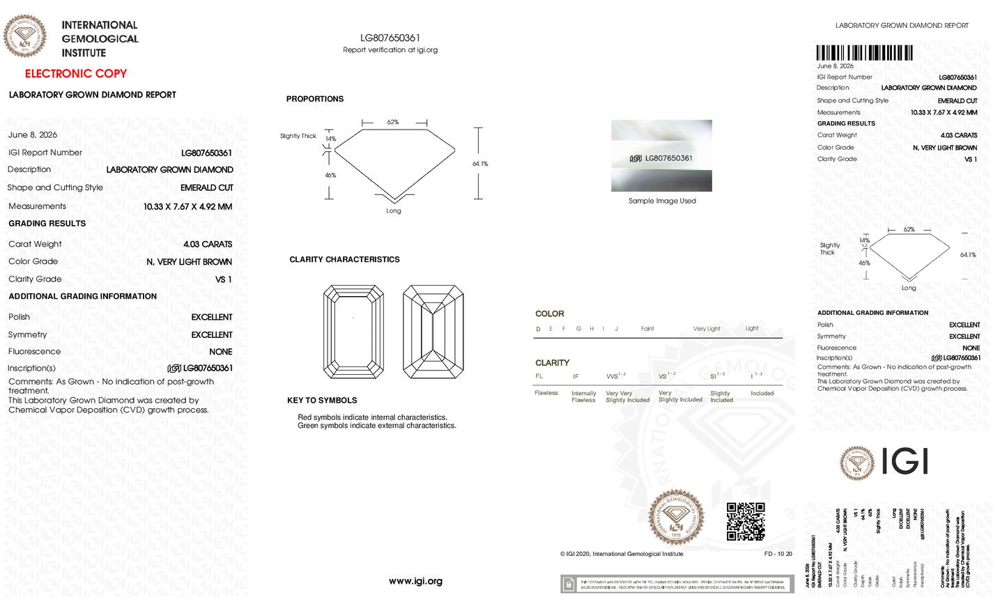 Enya-Champagne Emerald Cut Lab Grown Diamond Ring