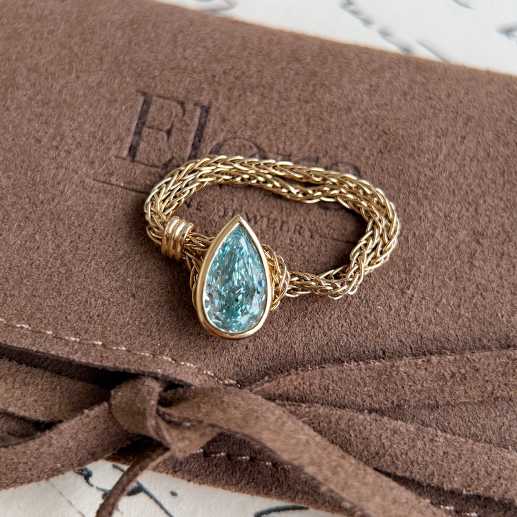 Blue Diamond Engagement Ring