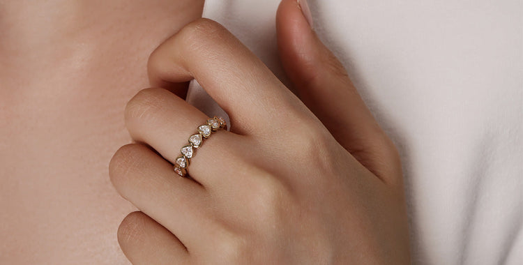 Heart Cut Wedding Band