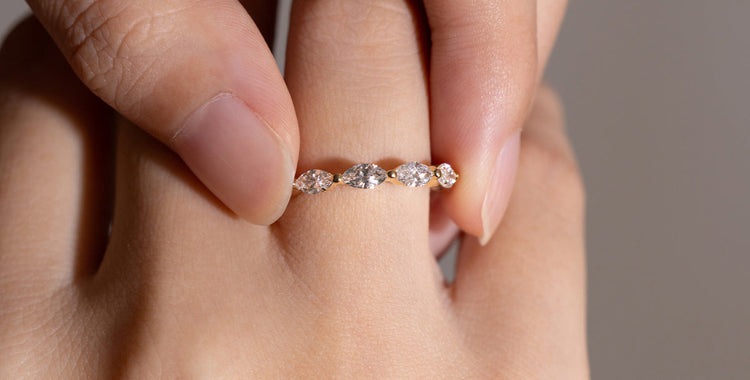 Marquise Cut Wedding Band