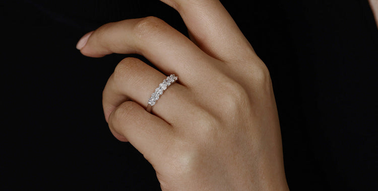 Oval Cut Wedding Band