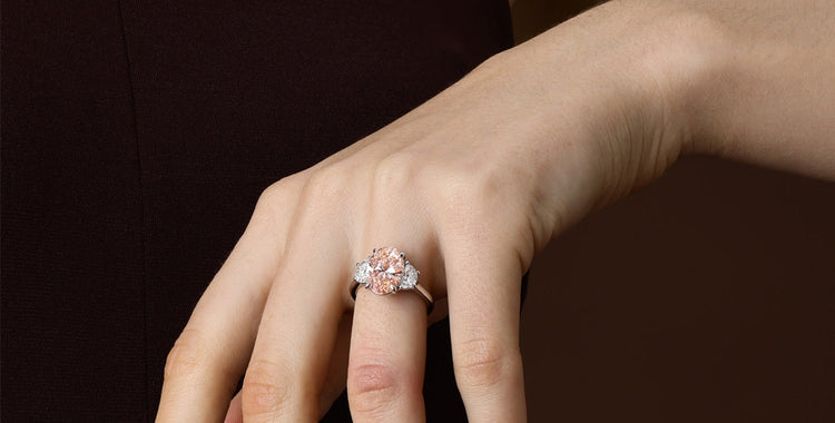 Three Stone Lab Grown Diamond Rings | Elora