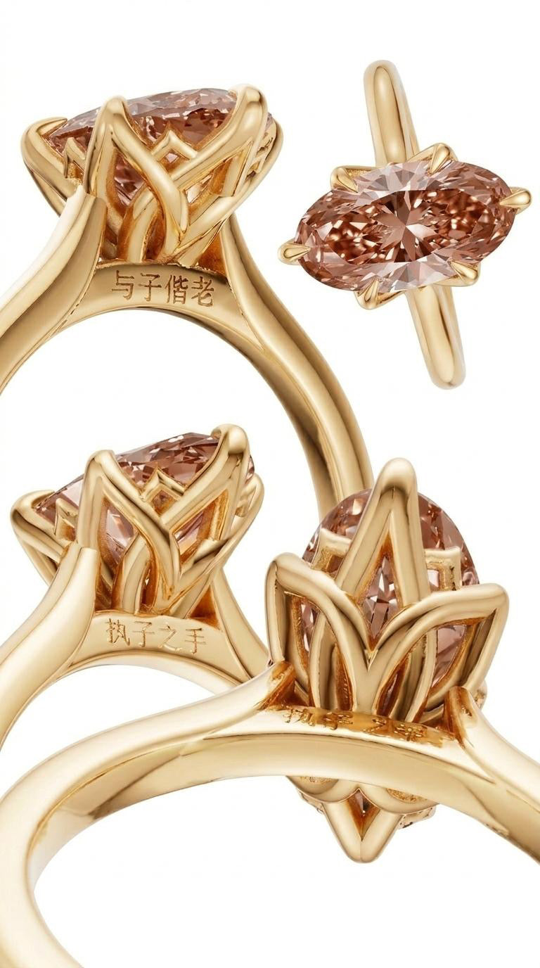 Custom Order Deposit - 3.01ct Champagne Marquise Cut Lab Grown Diamond Ring
