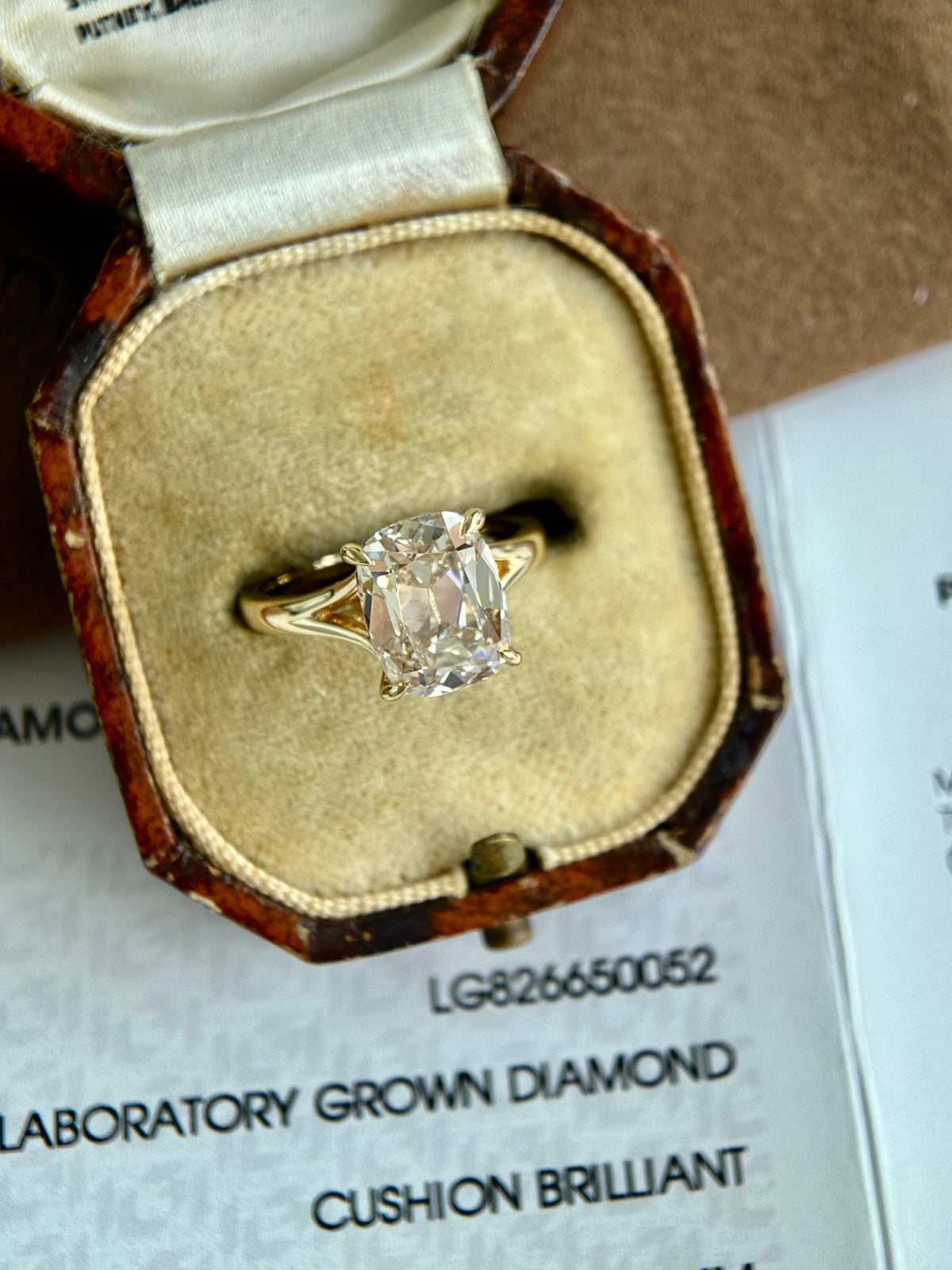 Custom Final Payment - 3ct Alice-Lab Champagne Champagne Diamond Ring