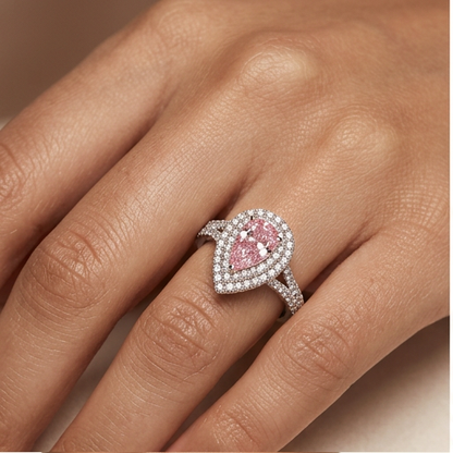 Anna - Pear Cut Pink Diamond Ring