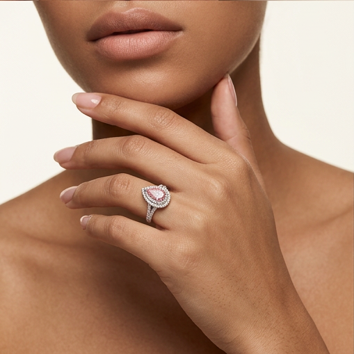 Anna - Pear Cut Pink Diamond Ring