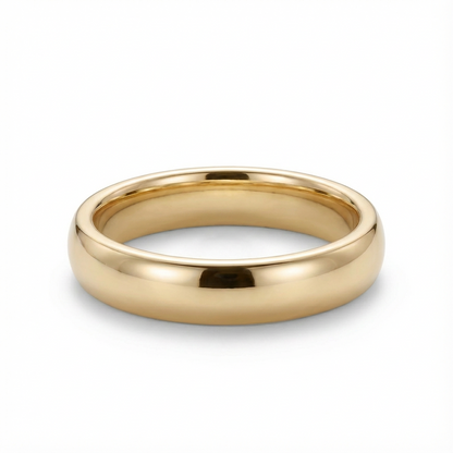 Classic Polished Gold Men's Wedding Band 5mm