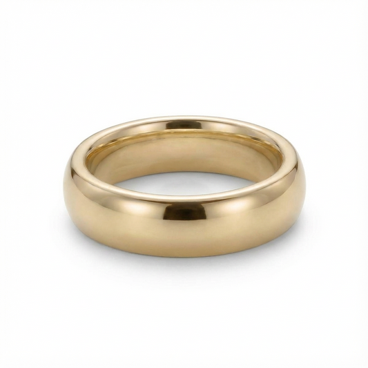 Classic Polished Gold Men's wedding Band 6mm