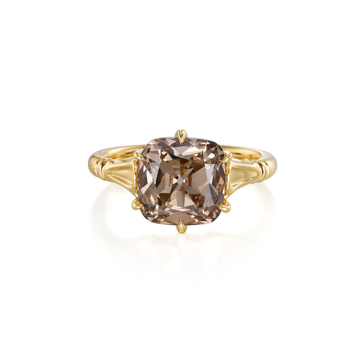 Athena-Champagne Old Mine Cushion Cut Lab Grown Diamond Engagement Ring