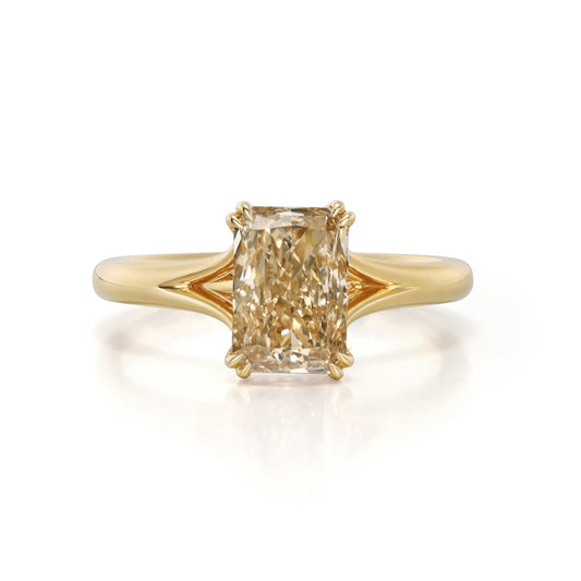 Lucia-Champagne Radiant Lab Grown Diamond Engagement Ring