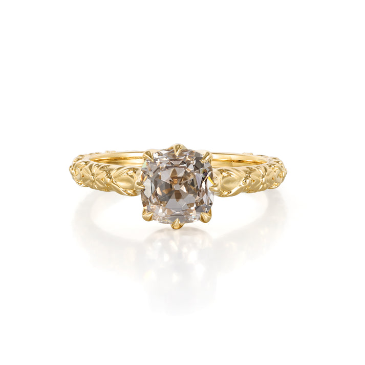 Ada-Champagne Old Mine Cut Lab Grown Diamond Engagement Ring