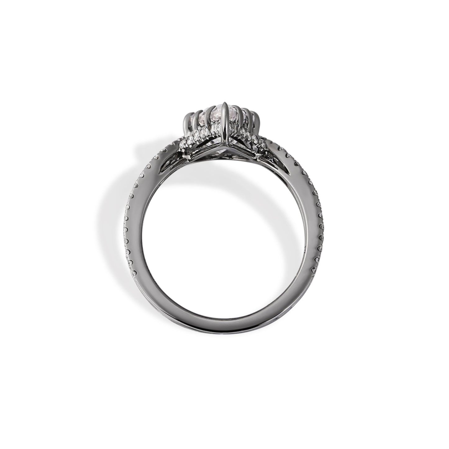 Botany-Pear Step Cut Lab Grown Diamond Engagement Ring