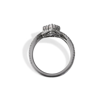 Botany-Pear Step Cut Lab Grown Diamond Engagement Ring