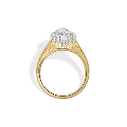 Santi-Round Rose Cut Lab Grown Diamond Engagement Ring