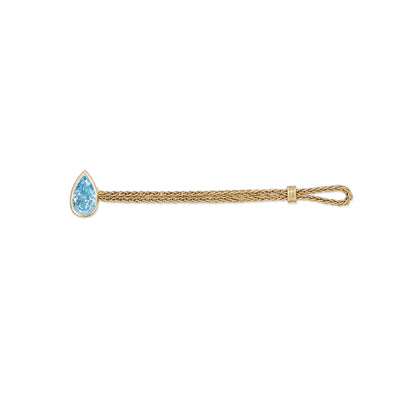Faith-Pear Cut Blue Lab Grown Diamond Chain Engagement Ring