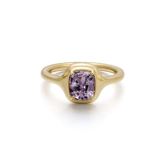 Ellie-Cushion Cut Violet Spinel Gemstone Ring