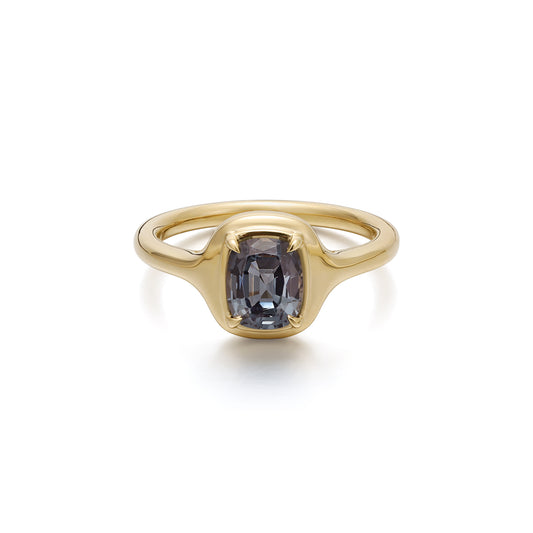 Ellie-Cushion Cut Grey Spinel Gemstone Ring