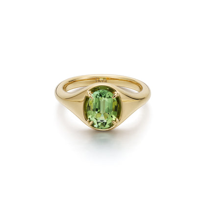 Evie-Oval Cut Green Tourmaline Gemstone Ring