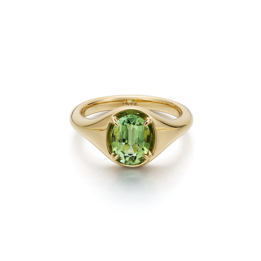 Evie-Oval Cut Green Tourmaline Gemstone Ring