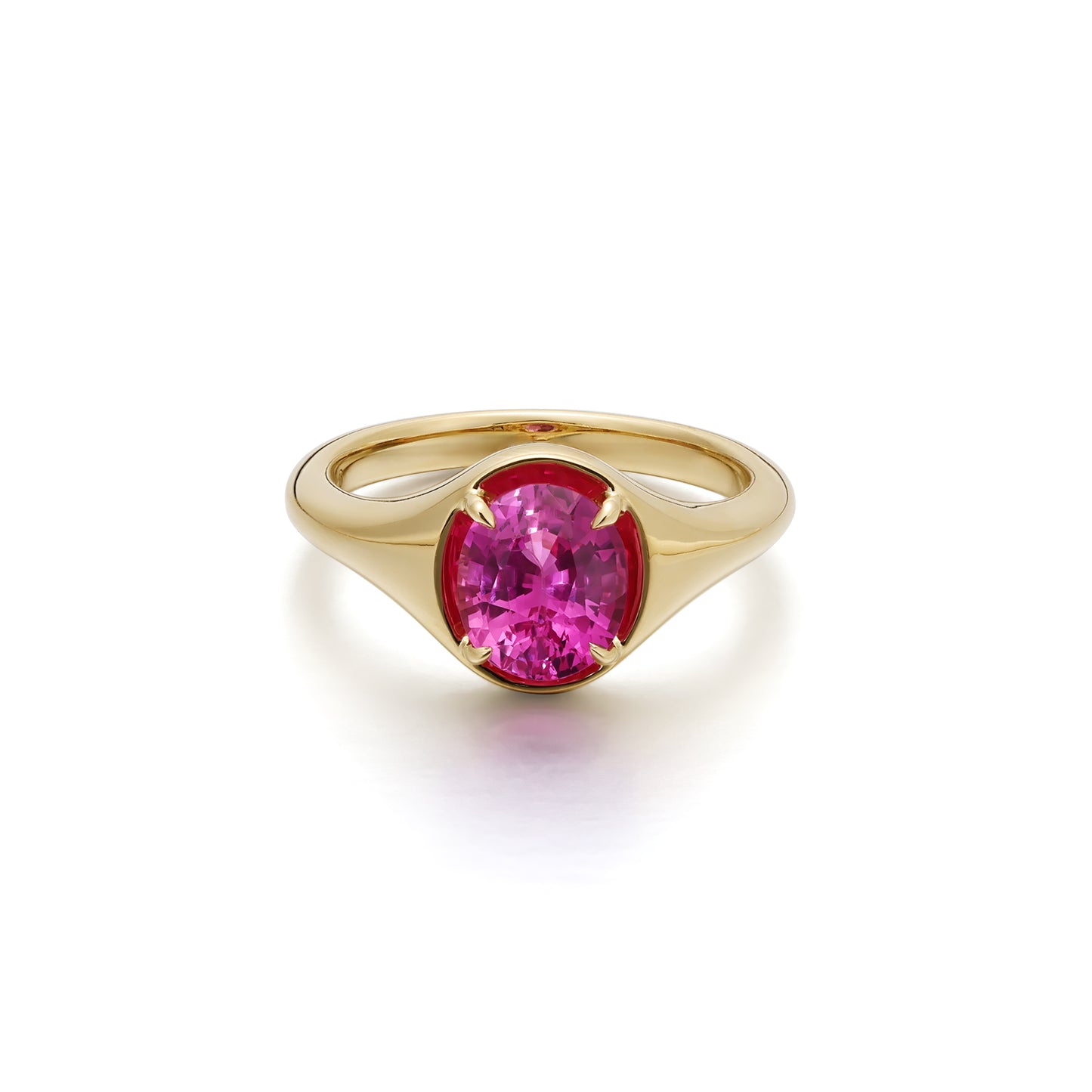 Evie-Oval Cut Lab Grown Pink Sapphire Gemstone Ring