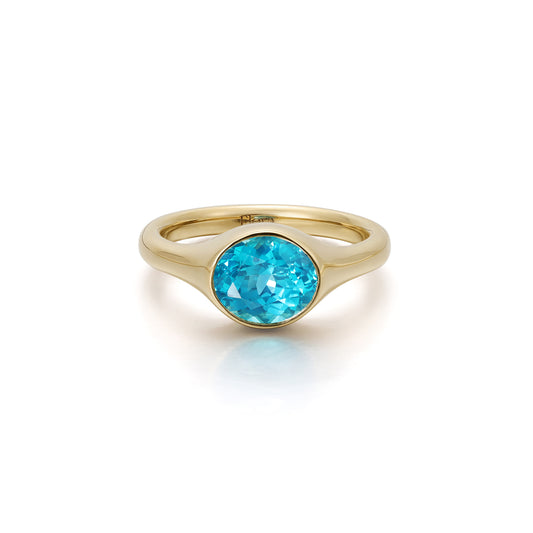 Juno-Oval Cut Lab Grown Paraiba Gemstone Ring