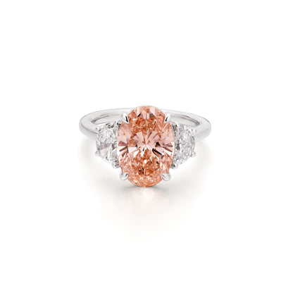 Phoebe-Pink Oval Lab Grown Diamond Engagement Ring
