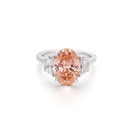 Phoebe-Pink Oval Lab Grown Diamond Engagement Ring