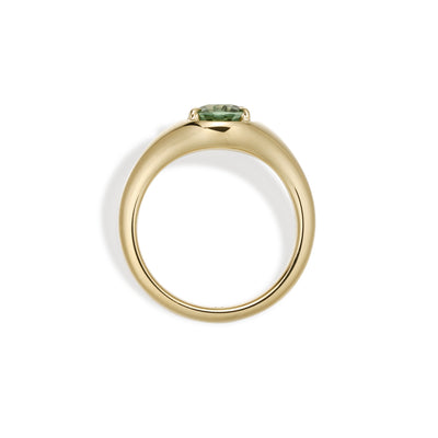 Evie-Oval Cut Green Tourmaline Gemstone Ring