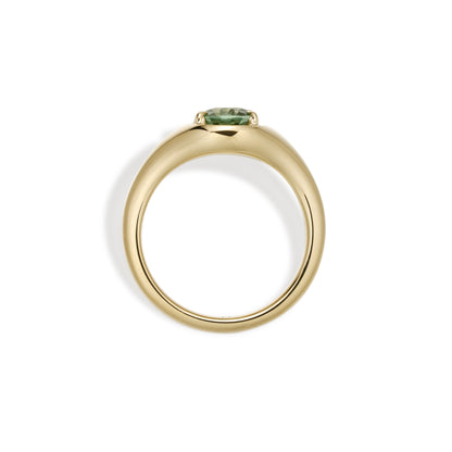 Evie-Oval Cut Green Tourmaline Gemstone Ring