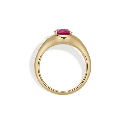 Evie-Oval Cut Lab Grown Pink Sapphire Gemstone Ring