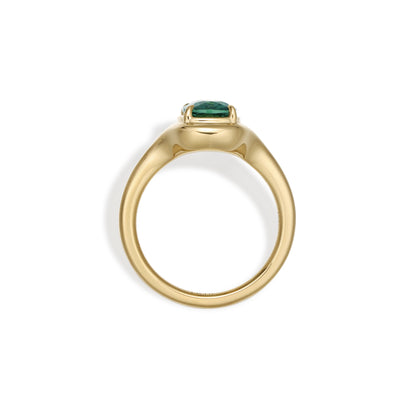 Ellie-Cushion Cut Green Tourmaline Gemstone Ring