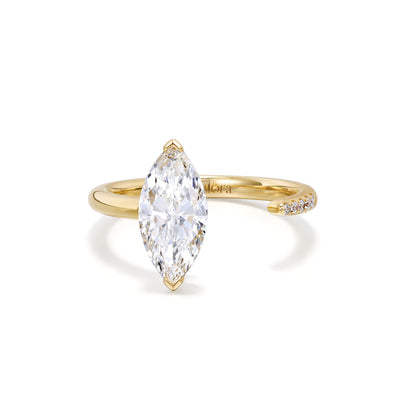 Lottie-Marquise Cut Lab Grown Diamond Ring Open Band