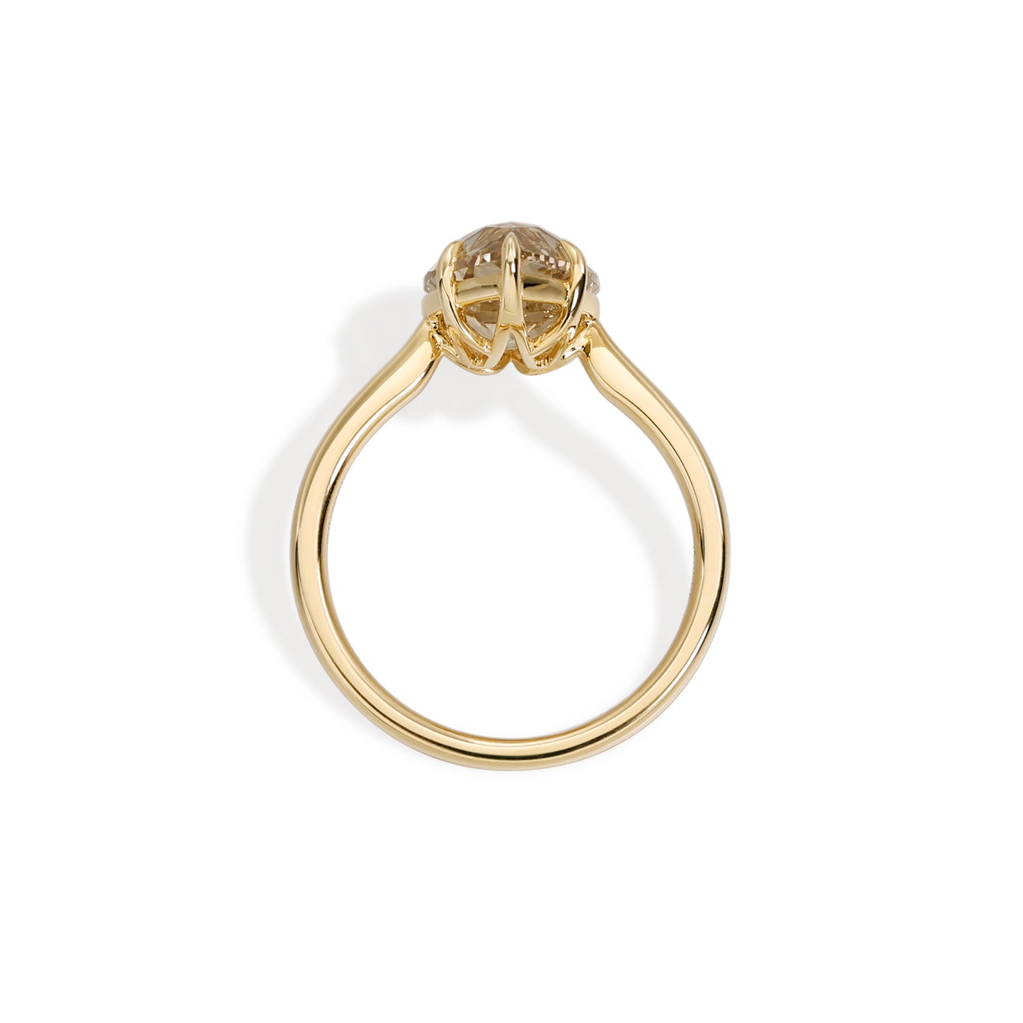 Jasper-Champagne Old Mine Pear Lab Grown Diamond Engagement Ring