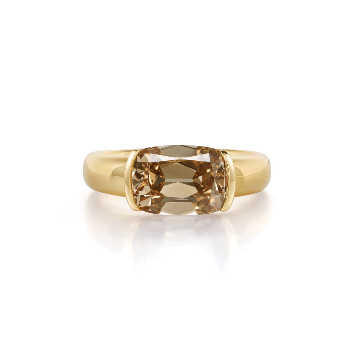 Blair-Champagne Old Mine Cushion Lab Grown Diamond Ring