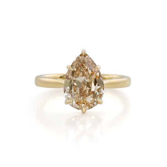 Jasper-Champagne Pear Lab Grown Diamond Engagement Ring