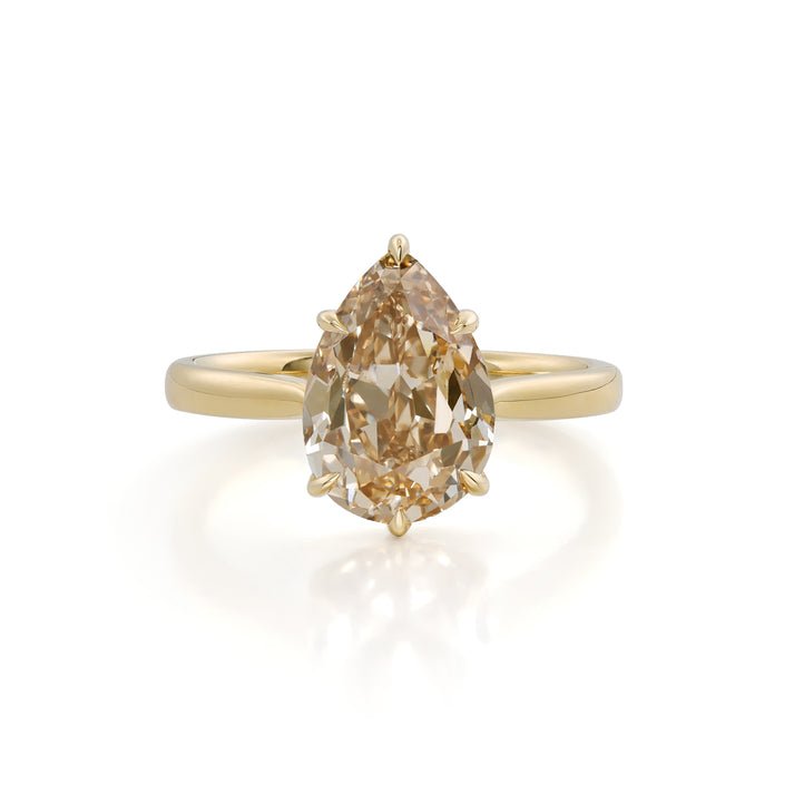 Jasper-Champagne Old Mine Pear Lab Grown Diamond Engagement Ring