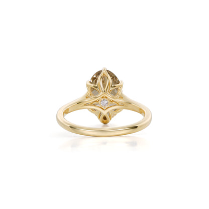 Farro-Champagne Old Mine Oval Lab Grown Diamond Ring