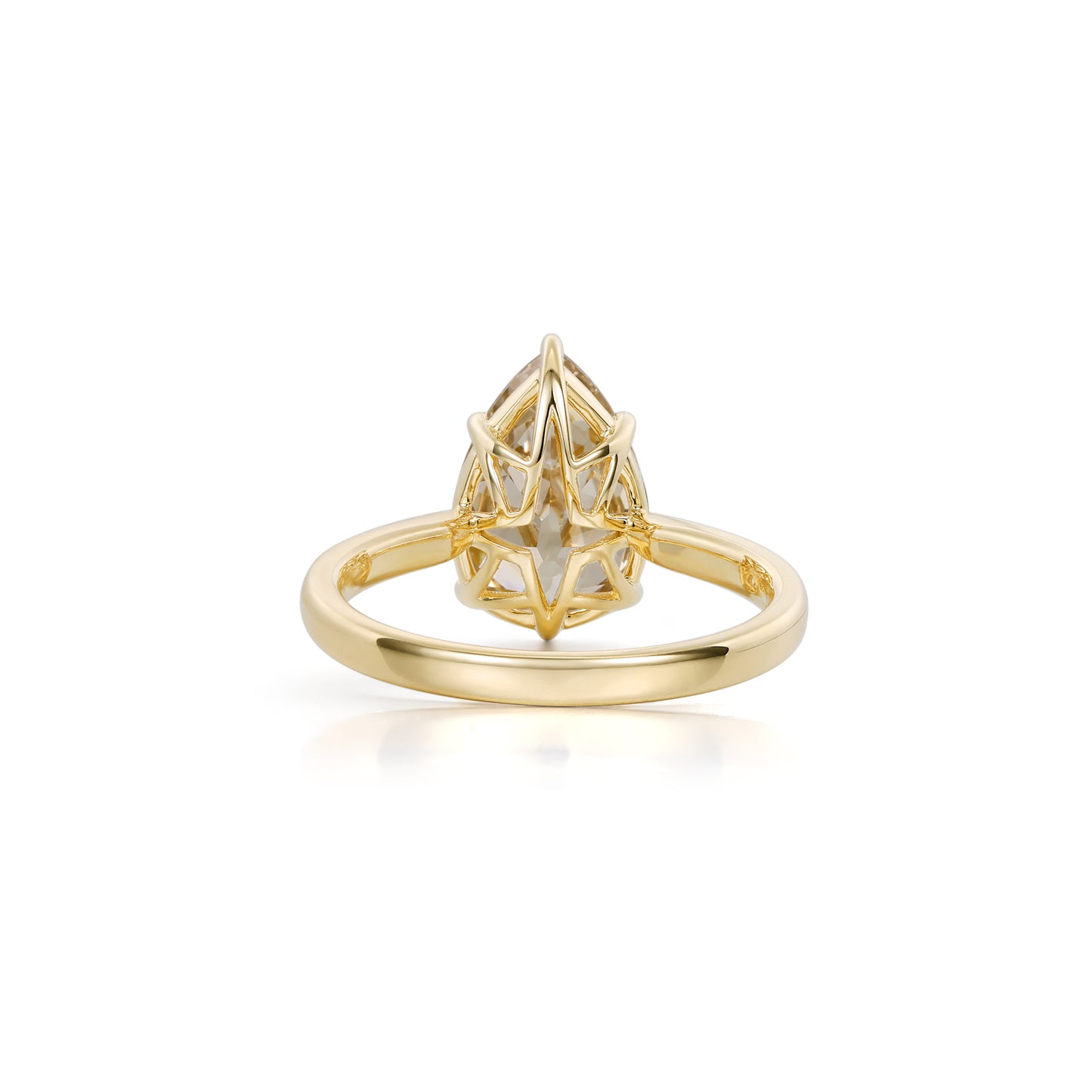 Jasper-Champagne Old Mine Pear Lab Grown Diamond Engagement Ring