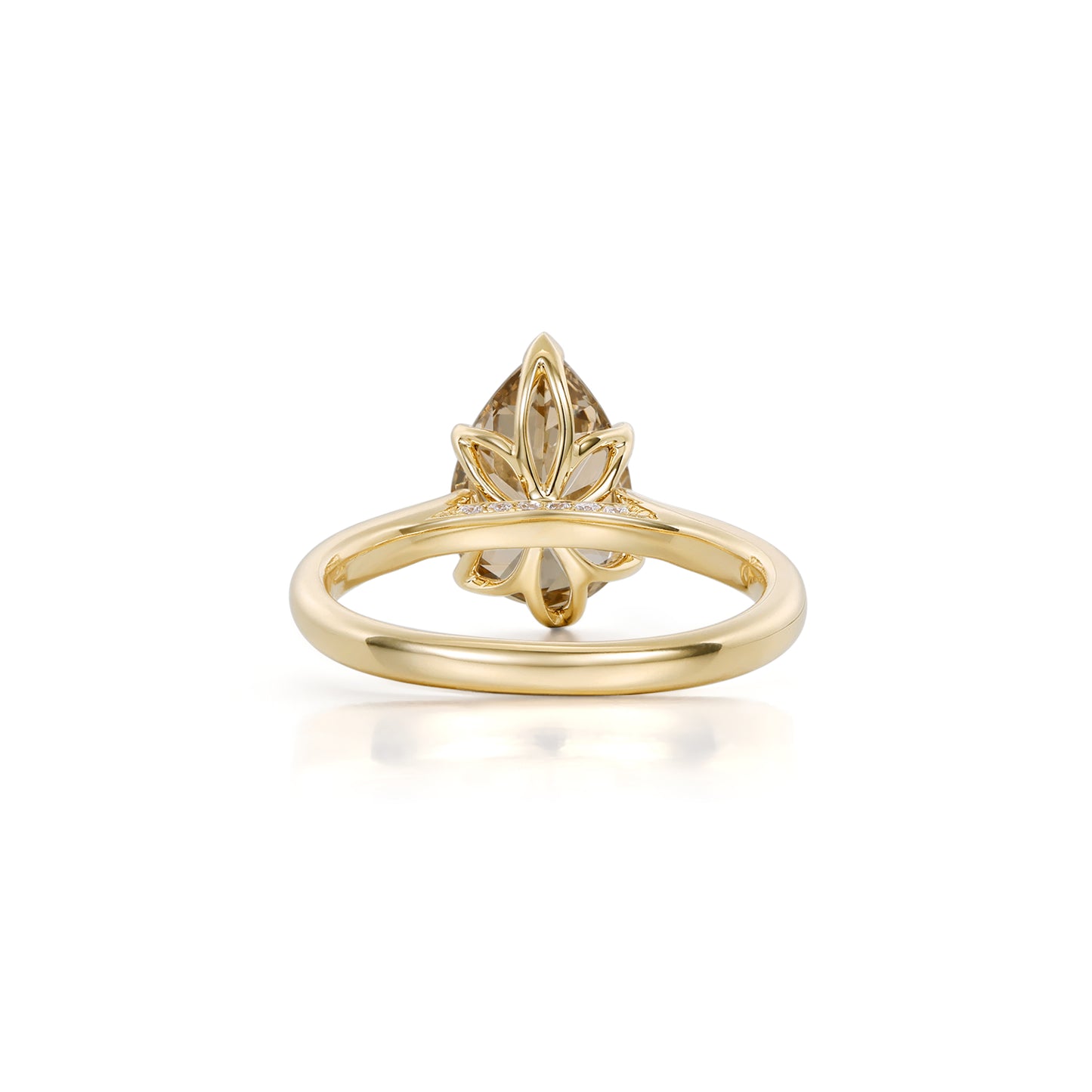 Alfa-Champagne Old Mine Pear Lab Grown Diamond Ring