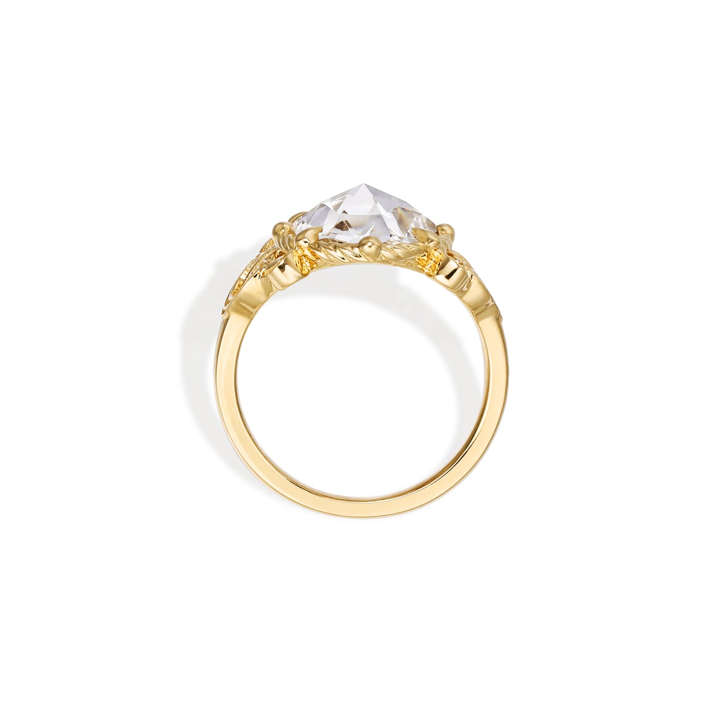 Lark-Oval Rose Cut Lab Grown Diamond Engagement Ring