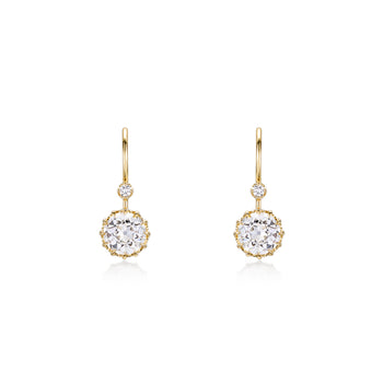Old European Cut Diamond Drop Earrings