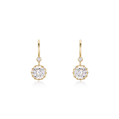 Old European Cut Diamond Drop Earrings