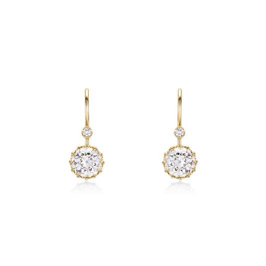 Old European Cut Diamond Drop Earrings