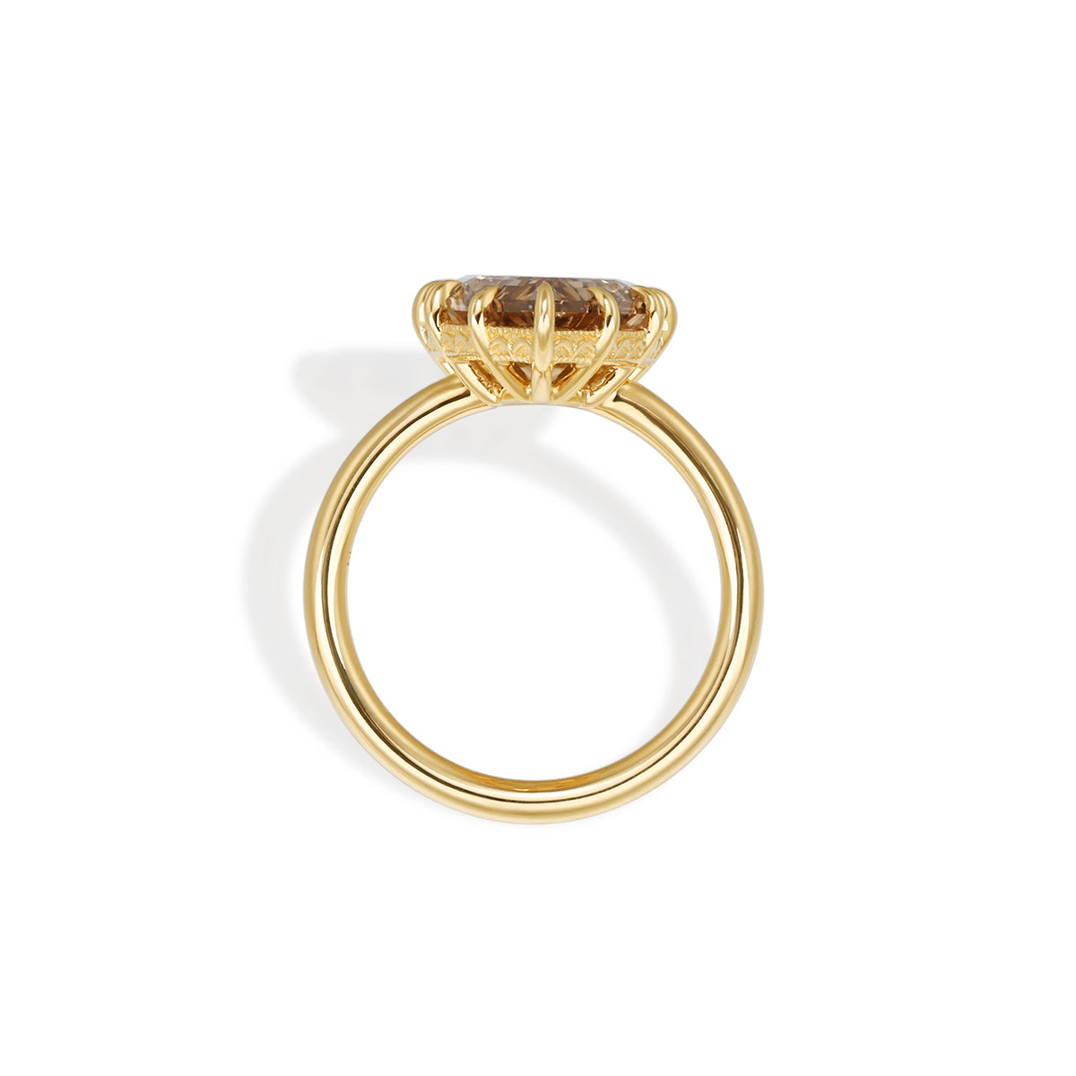 Reese-Champagne Pear Step Cut Lab Grown Diamond Ring 2